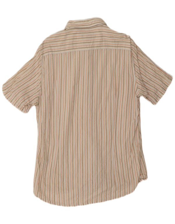 Camicia Kappa da uomo a maniche corte XL in cotone a righe bianche