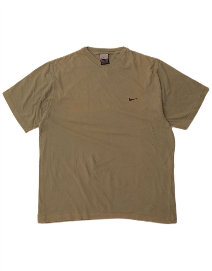 T-shirt da uomo NIKE Top UK 39/41 cotone kaki medio