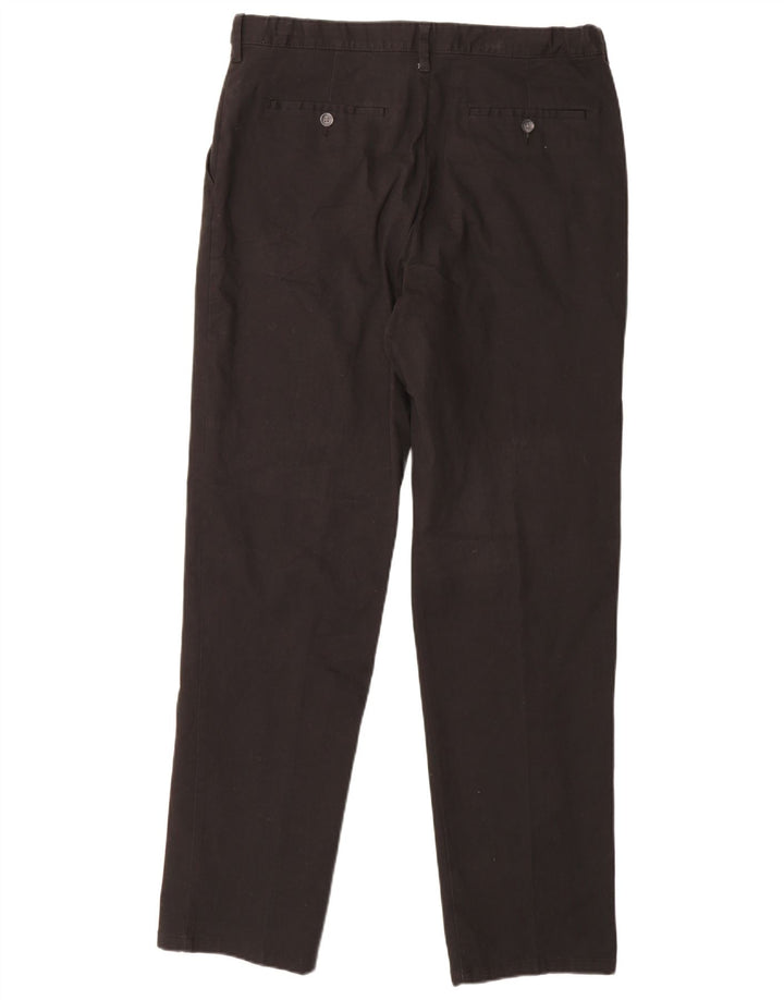 MARKS & SPENCER Pantaloni chino vestibilità regolare da uomo W36 L33 cotone nero