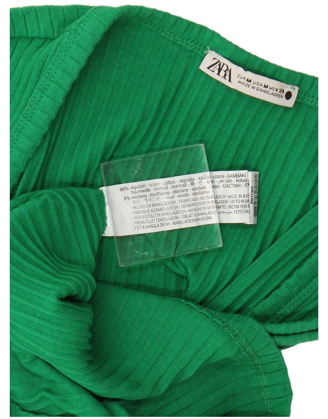 Canotta da donna Zara UK 12 cotone verde medio