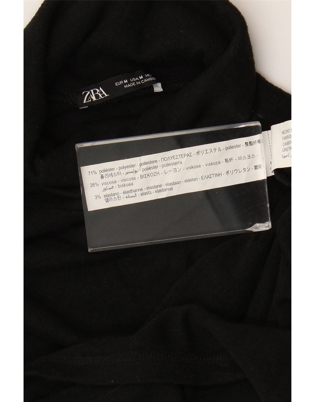 Abito maglione Zara da donna con collo alto UK 12 poliestere nero medio