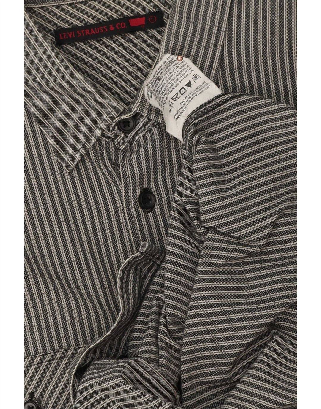 Camicia Levi's Uomo Large Cotone Gessato Grigio