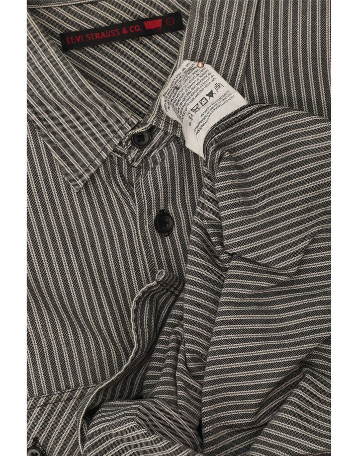 Camicia Levi's Uomo Large Cotone Gessato Grigio