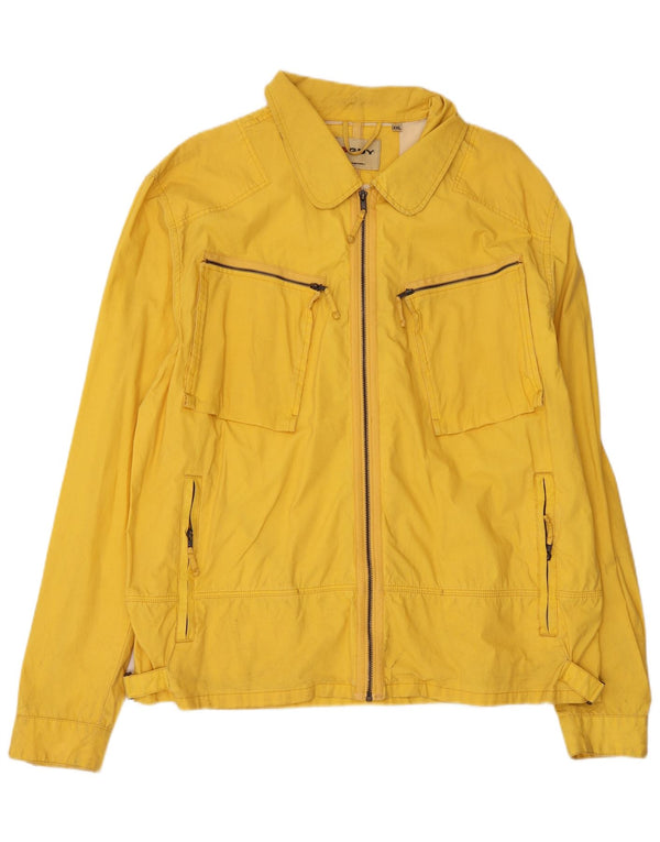 Giacca utilitaria vintage da uomo UK 44 2XL cotone giallo