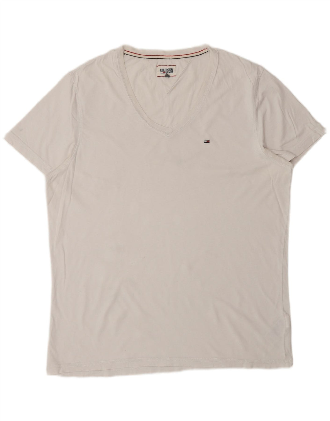 TOMMY HILFIGER T-shirt da uomo Top 2XL cotone bianco