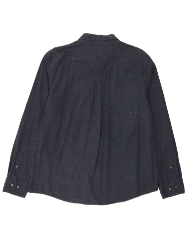 Camicia da uomo vestibilità regolare Fat Face XL in cotone maculato blu navy