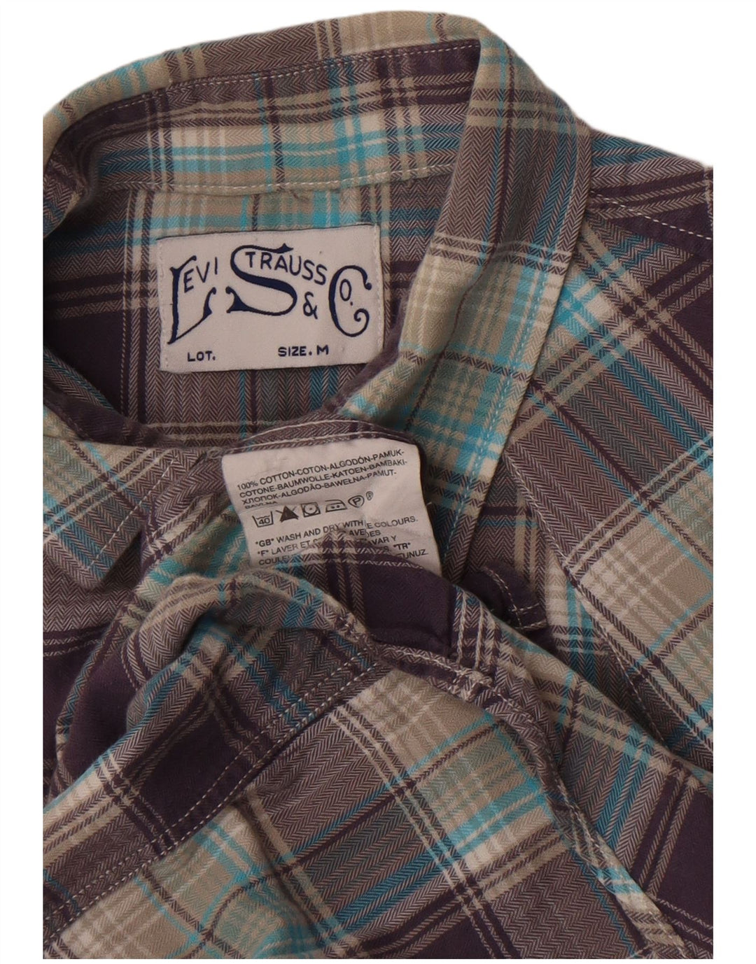 Camicia a maniche corte da uomo Levi's in cotone a quadri viola medio