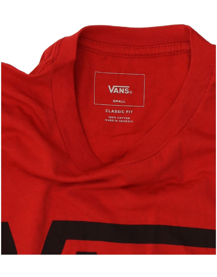 T-shirt grafica da uomo con vestibilità classica VANS, piccola, in cotone rosso