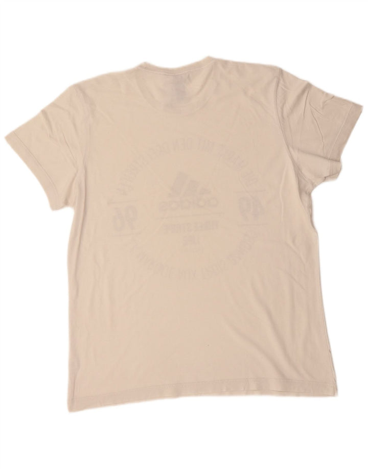 T-shirt grafica da uomo ADIDAS Top grande in cotone bianco