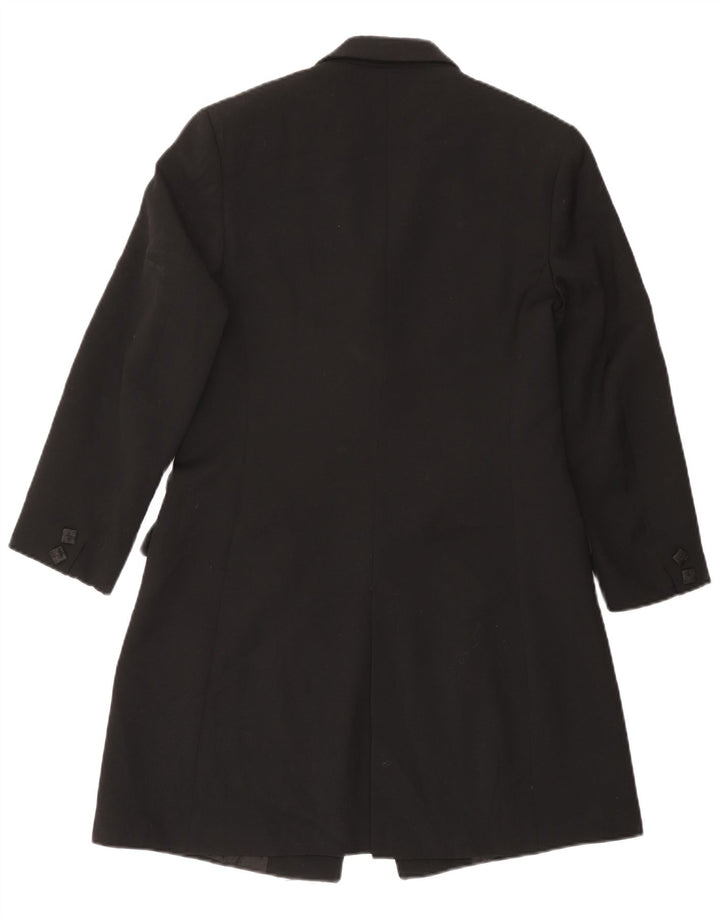 Giacca blazer vintage da donna lunga a 4 bottoni UK 14 media nera