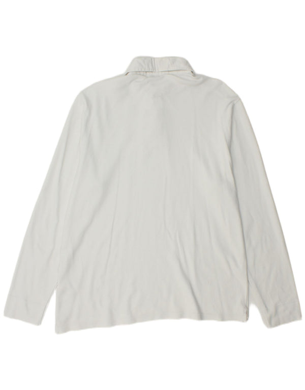 MUSTO Mens Long Sleeve Polo Shirt XL White Cotton