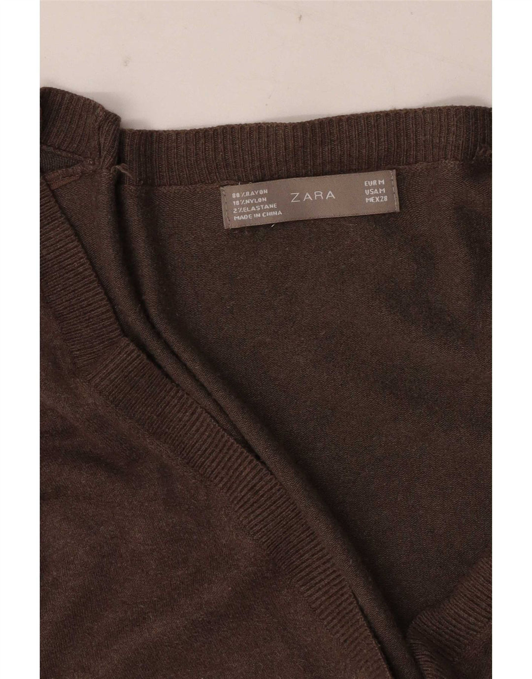 Maglione cardigan da donna Zara UK 12 Rayon marrone medio