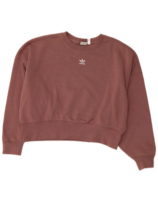 Felpa da donna Adidas Relaxed Fit Felpa UK 10 Small Marrone Cotone