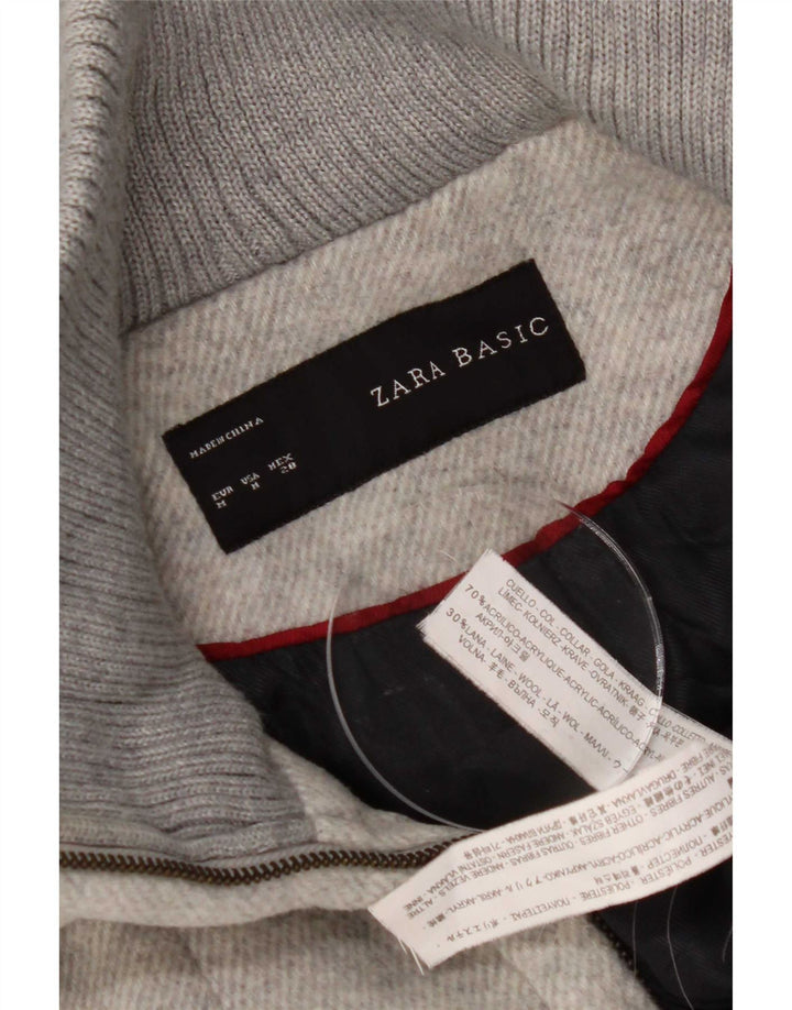 Soprabito con cappuccio da donna Zara UK 12 acrilico grigio medio