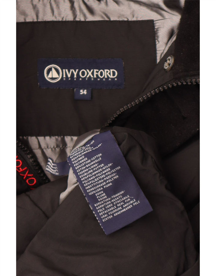 Giacca imbottita con cappuccio da uomo Ivy Oxford IT 54 2XL Nero Poliammide