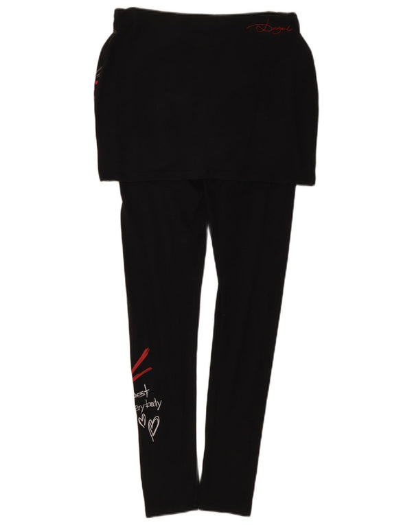 Desigual Leggings grafici da donna UK 10 Small Black Geometric