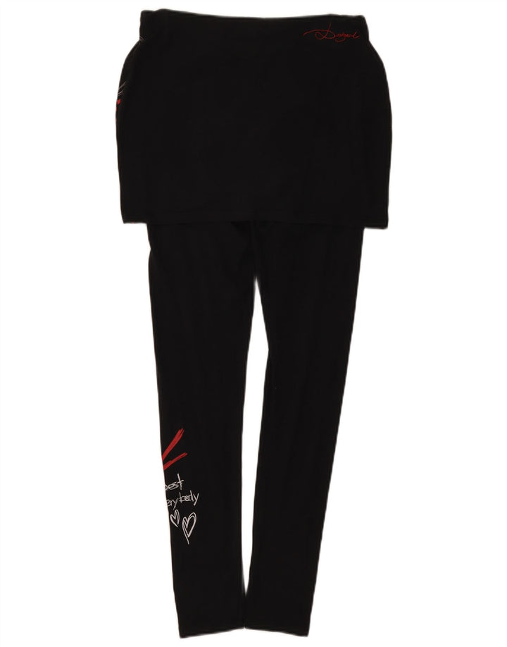 Desigual Leggings grafici da donna UK 10 Small Black Geometric