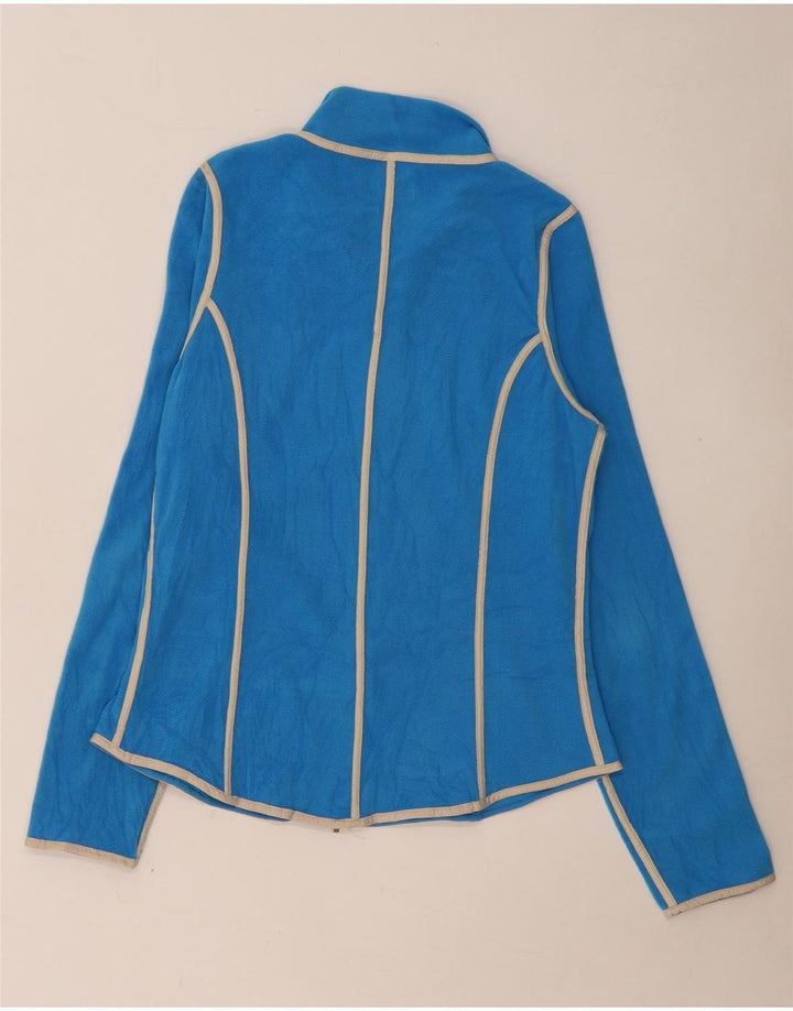 SERGIO TACCHINI Giacca in pile da donna UK 14 Poliestere a righe grandi blu