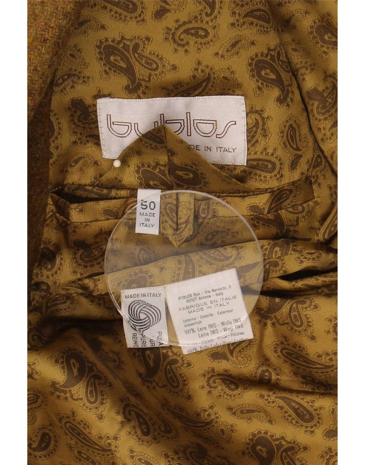 Giacca blazer a 3 bottoni da uomo Byblos IT 50 Large in lana kaki