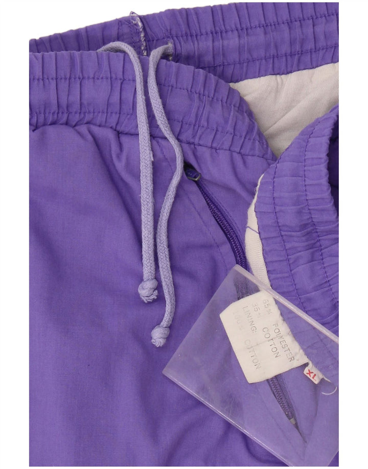 VINTAGE Mens Tracksuit Trousers Joggers XL  Purple Polyester