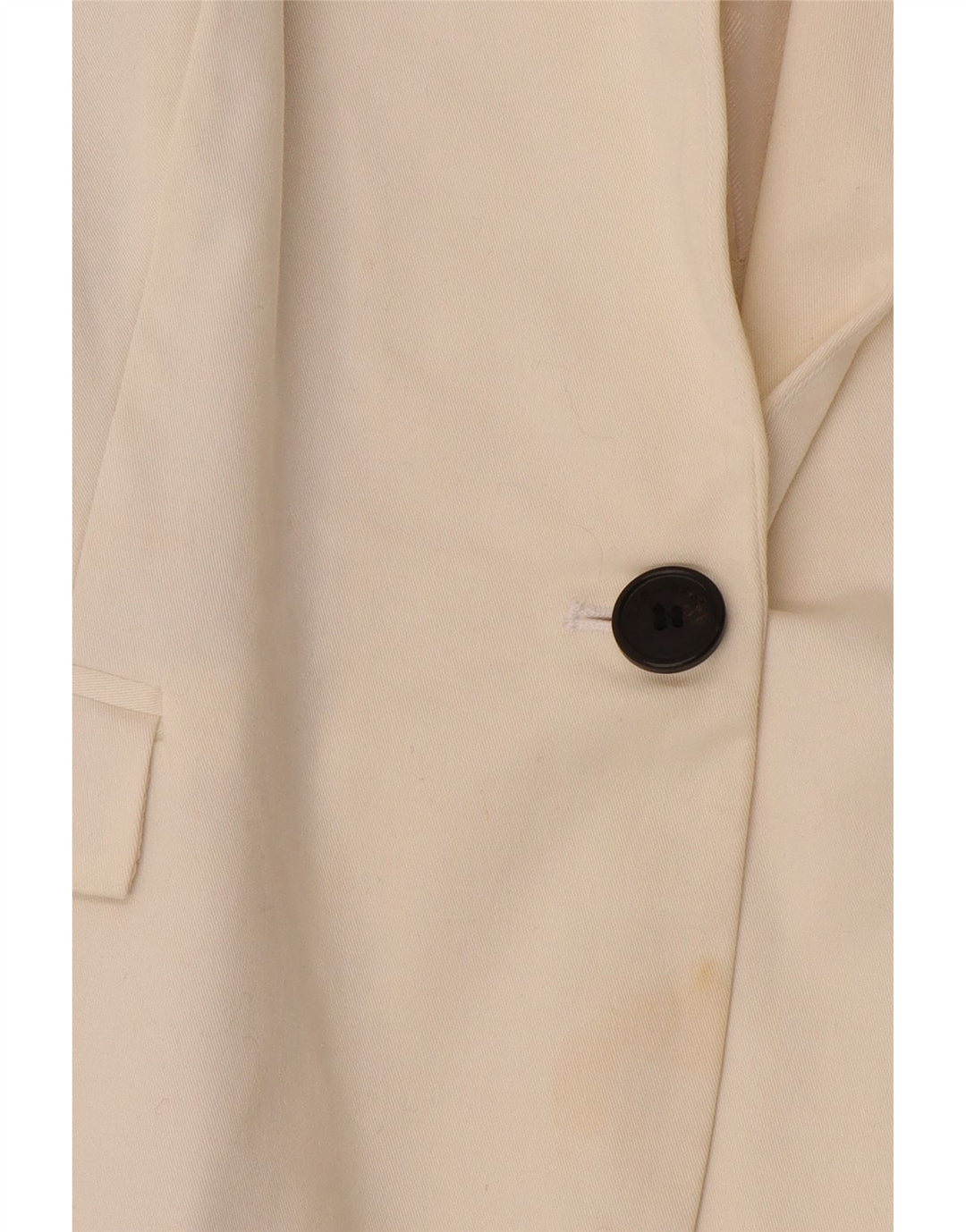 ZARA Womens 1 Button Blazer Jacket UK 12 Medium Off White Cotton Vintage Zara and Second-Hand Zara from Messina Hembry 