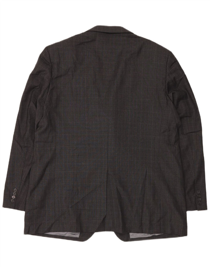 Giacca blazer lunga a 3 bottoni Marks & Spencer da uomo UK 48 2XL a quadri grigi