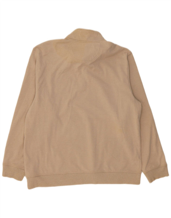 Felpa da uomo con collo con zip IZOD, maglione XL, poliestere beige
