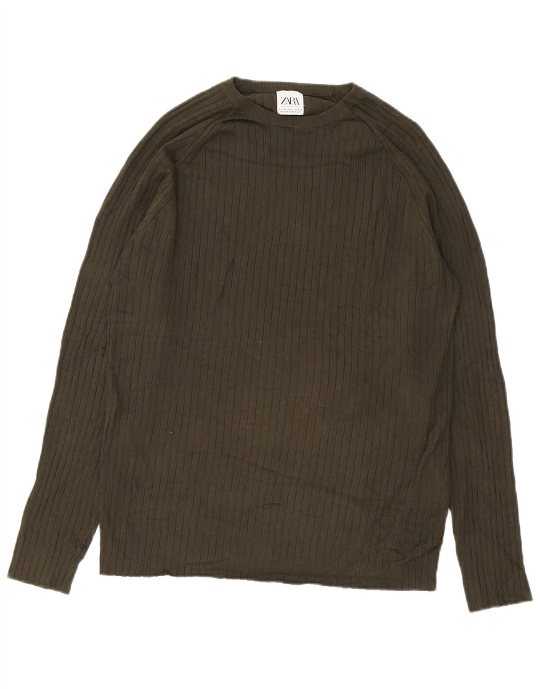 Maglione Zara da uomo girocollo in viscosa verde medio