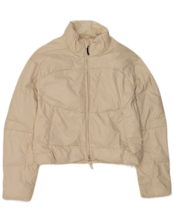 Giacca imbottita corta da donna Ralph Lauren UK 14 poliestere bianco sporco medio