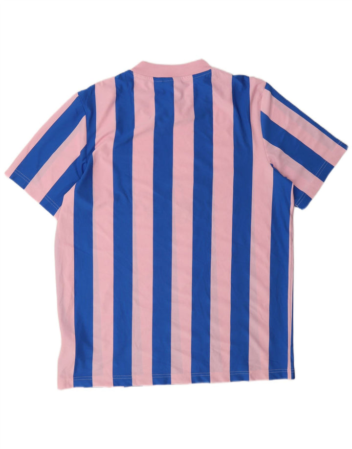 T-shirt grafica da uomo Adidas Top in poliestere a righe rosa medio