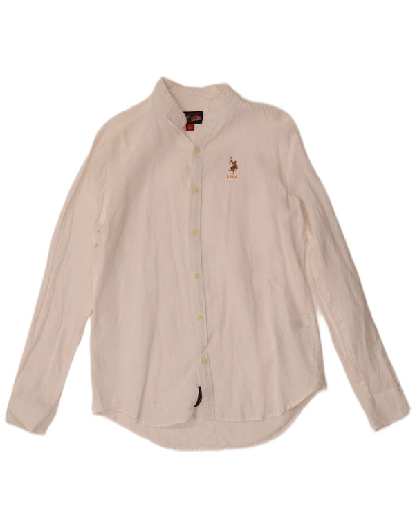 Polo Assn. degli Stati Uniti Camicia da uomo taglia 39 piccola in cotone bianco