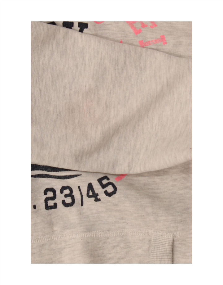 Maglione con cappuccio grafico da uomo Superdry in cotone grigio medio