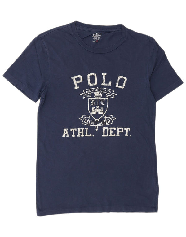 Polo Ralph Lauren T-shirt grafica personalizzata da uomo Top Small Blu Navy