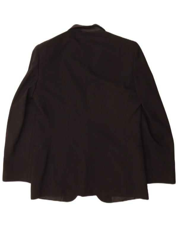 Giacca blazer da uomo a 1 bottone Sergio Valentino IT 50 grande in lana vergine nera