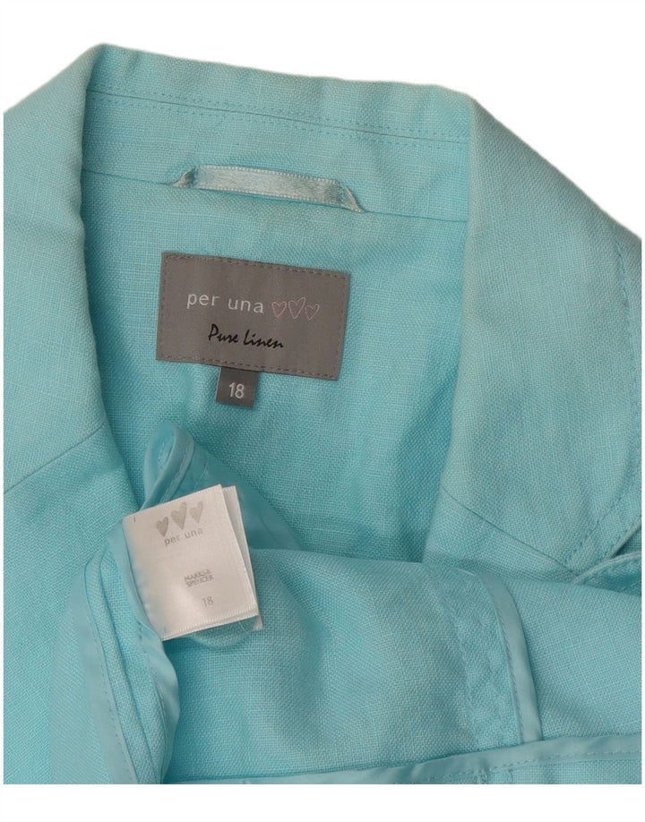Giacca blazer da donna a 4 bottoni Per Una UK 18 XL Lino blu