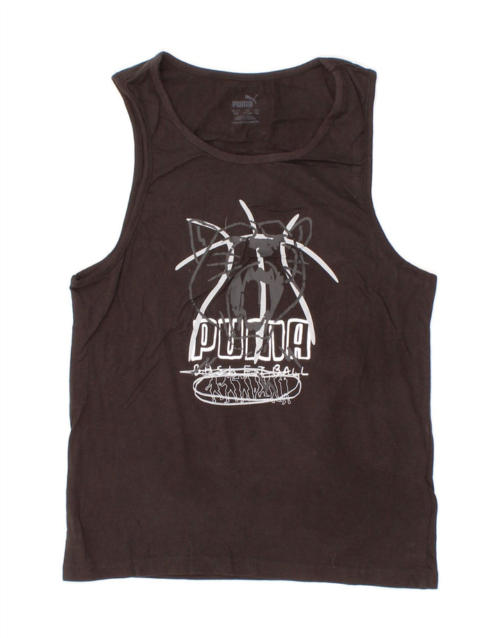 PUMA Boys Graphic Vest Top 11-12 Years Black Cotton Vintage Puma and Second-Hand Puma from Messina Hembry 