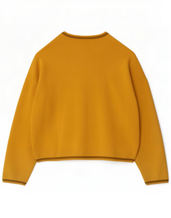 Stefanel Womens Graphic Oversized Sweatshirt Jumper UK 14 Medium Yellow
