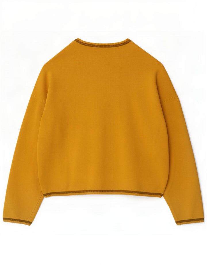Stefanel Womens Graphic Oversized Sweatshirt Jumper UK 14 Medium Yellow