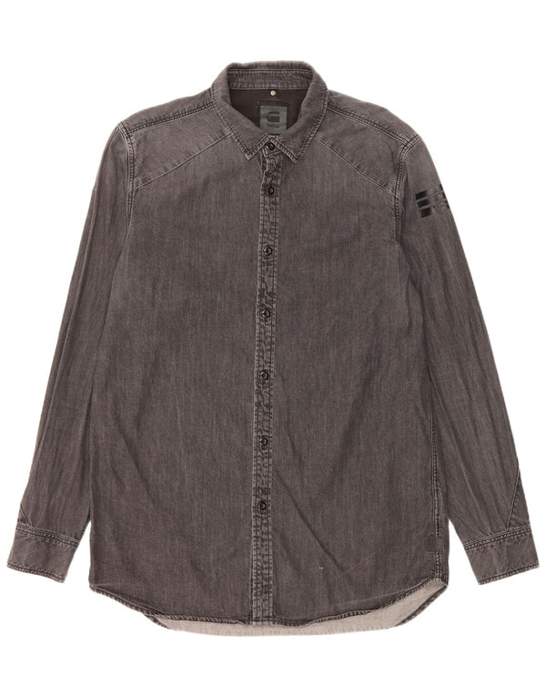 Camicia di jeans da uomo G-Star grande in cotone grigio