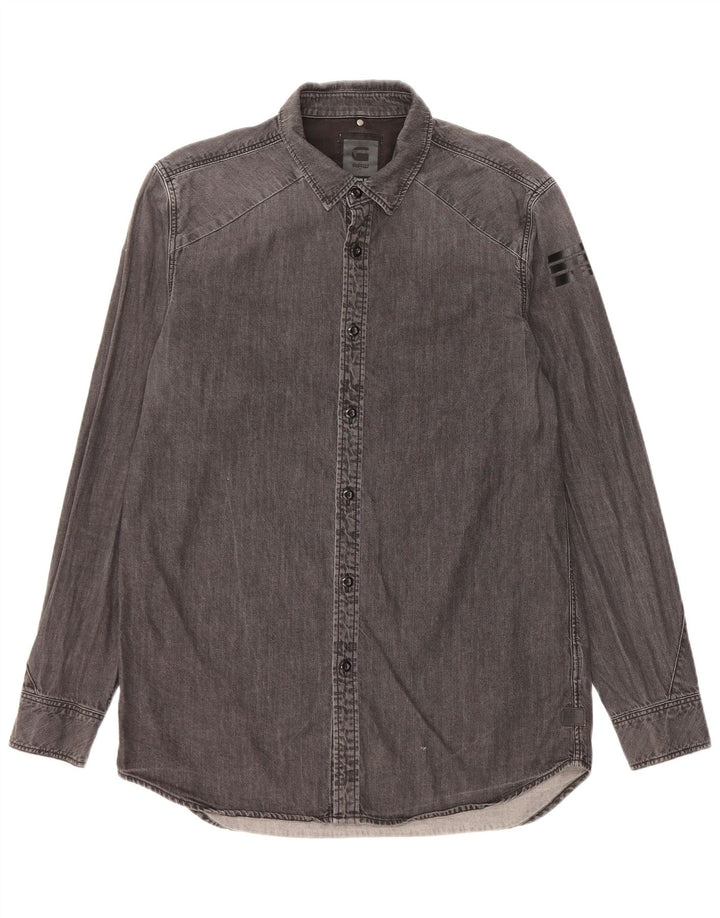Camicia di jeans da uomo G-Star grande in cotone grigio