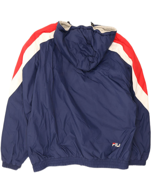 Giacca reversibile con cappuccio da uomo Fila UK 42 XL Blu navy Colourblock in poliammide