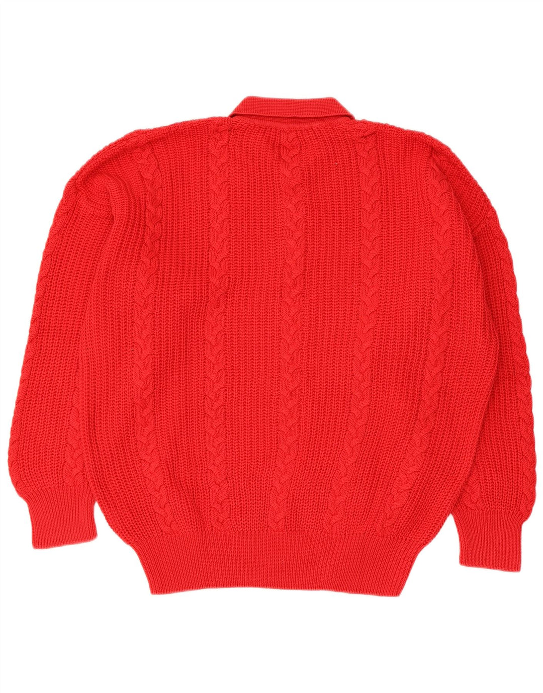 Maglione vintage da uomo con collo alto, grande cotone rosso
