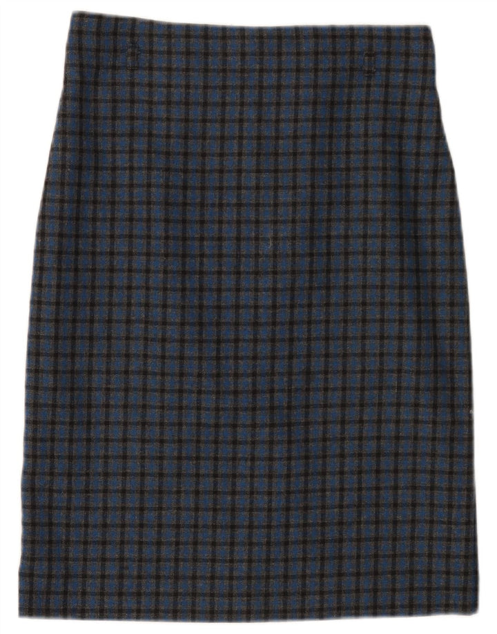 Gonna tubino da donna BENETTON W28 a quadri blu medio