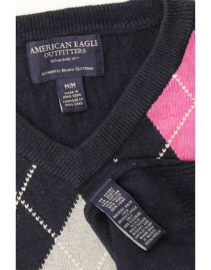 Canotta da uomo American Eagle Canotta media blu navy a rombi/cotone diamante