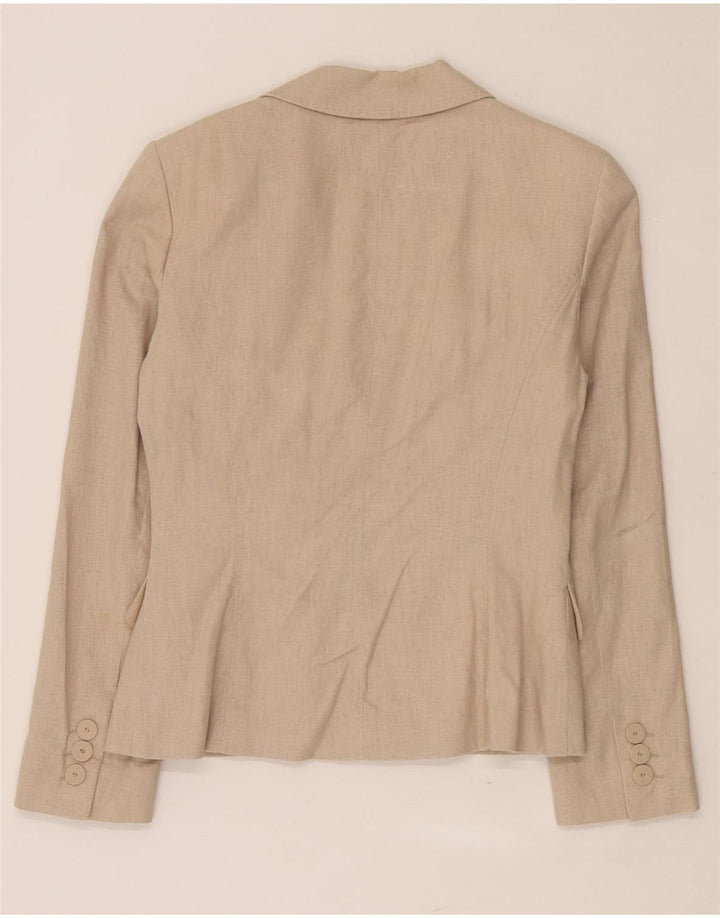 Giacca blazer a 5 bottoni da donna Marks & Spencer UK 10 piccola lino beige