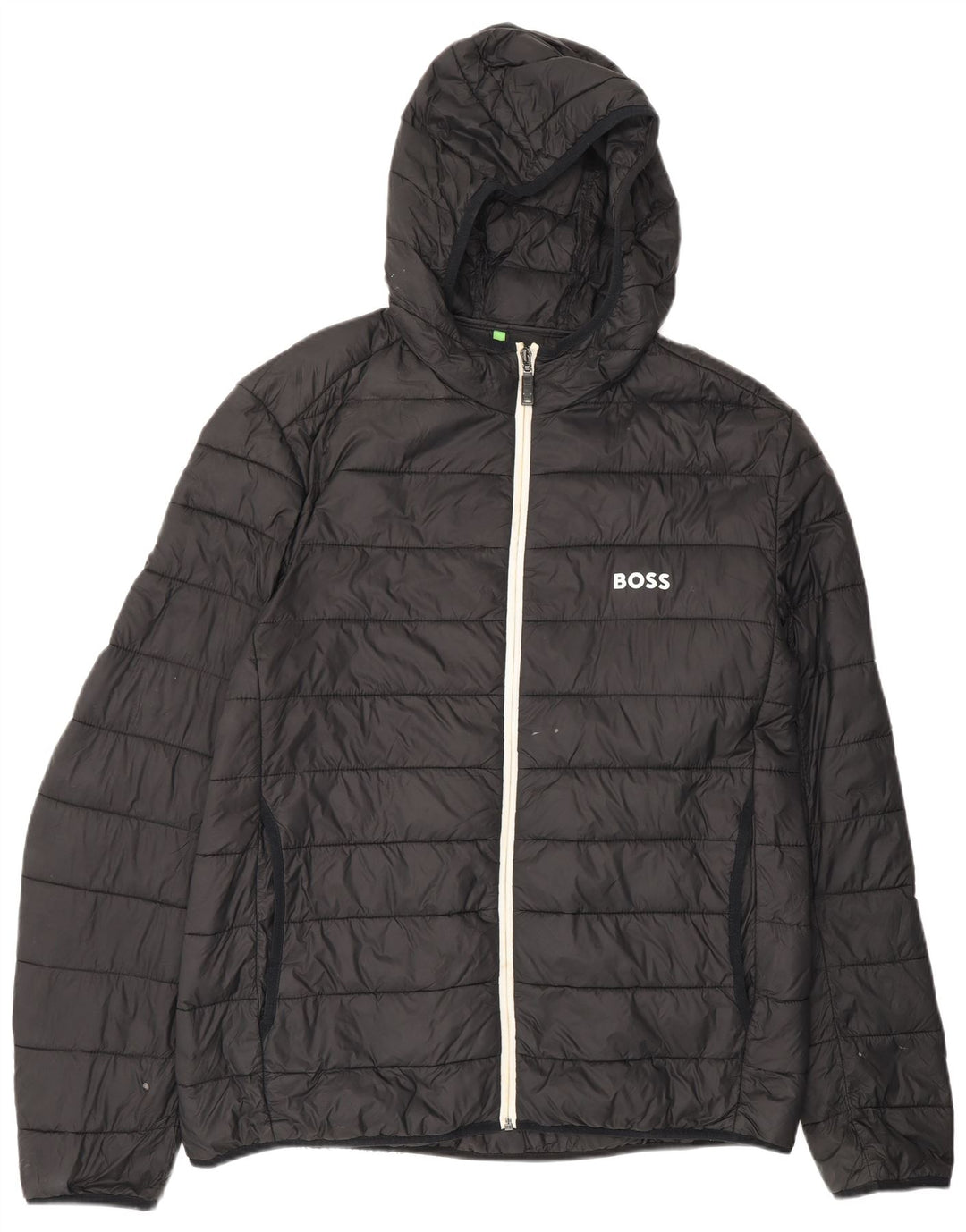 Giacca imbottita con cappuccio da uomo Hugo Boss UK 44 2XL Poliammide nera