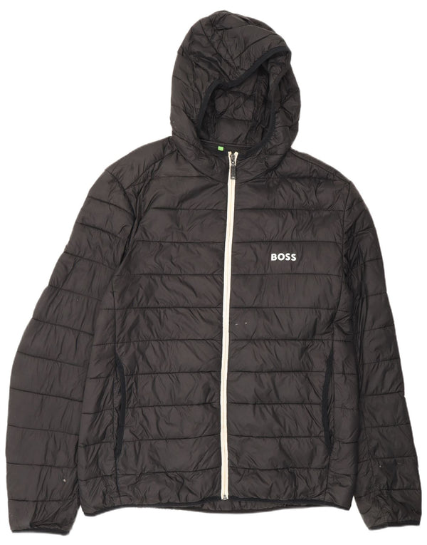 Giacca imbottita con cappuccio da uomo Hugo Boss UK 44 2XL Poliammide nera