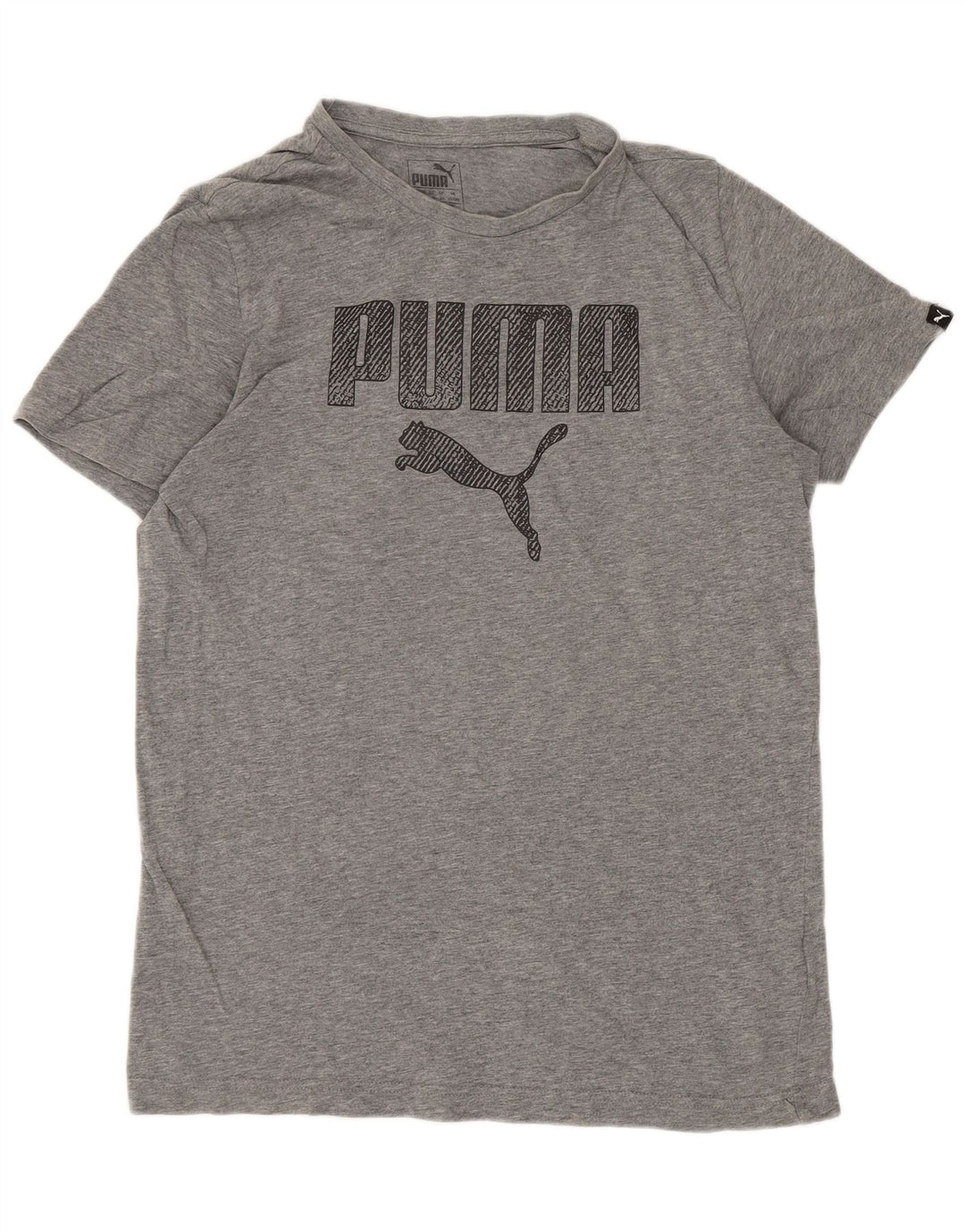 T-shirt grafica regolare da ragazzo Puma 15-16 anni in cotone grigio