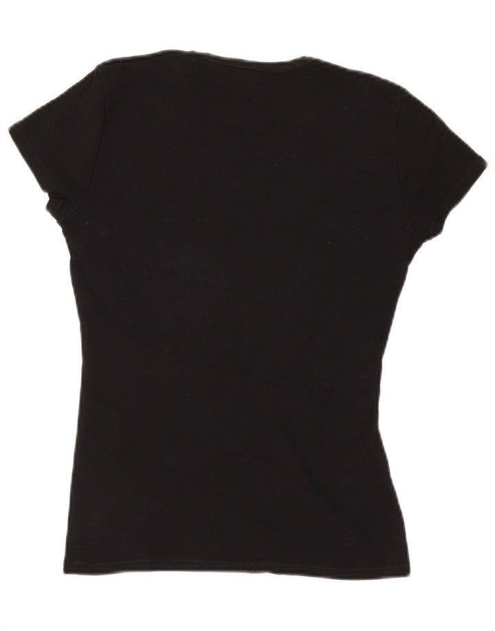 T-shirt grafica da donna BENETTON Top UK 8 piccola nera