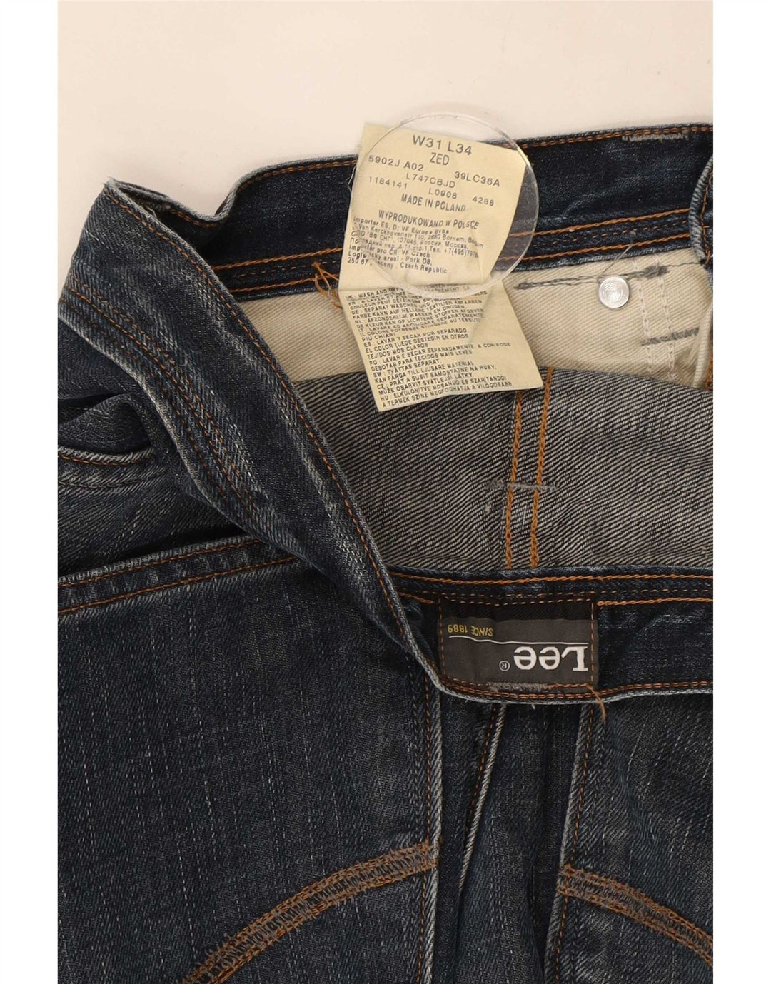 Jeans dritti Zed da uomo Lee W31 L34 cotone blu
